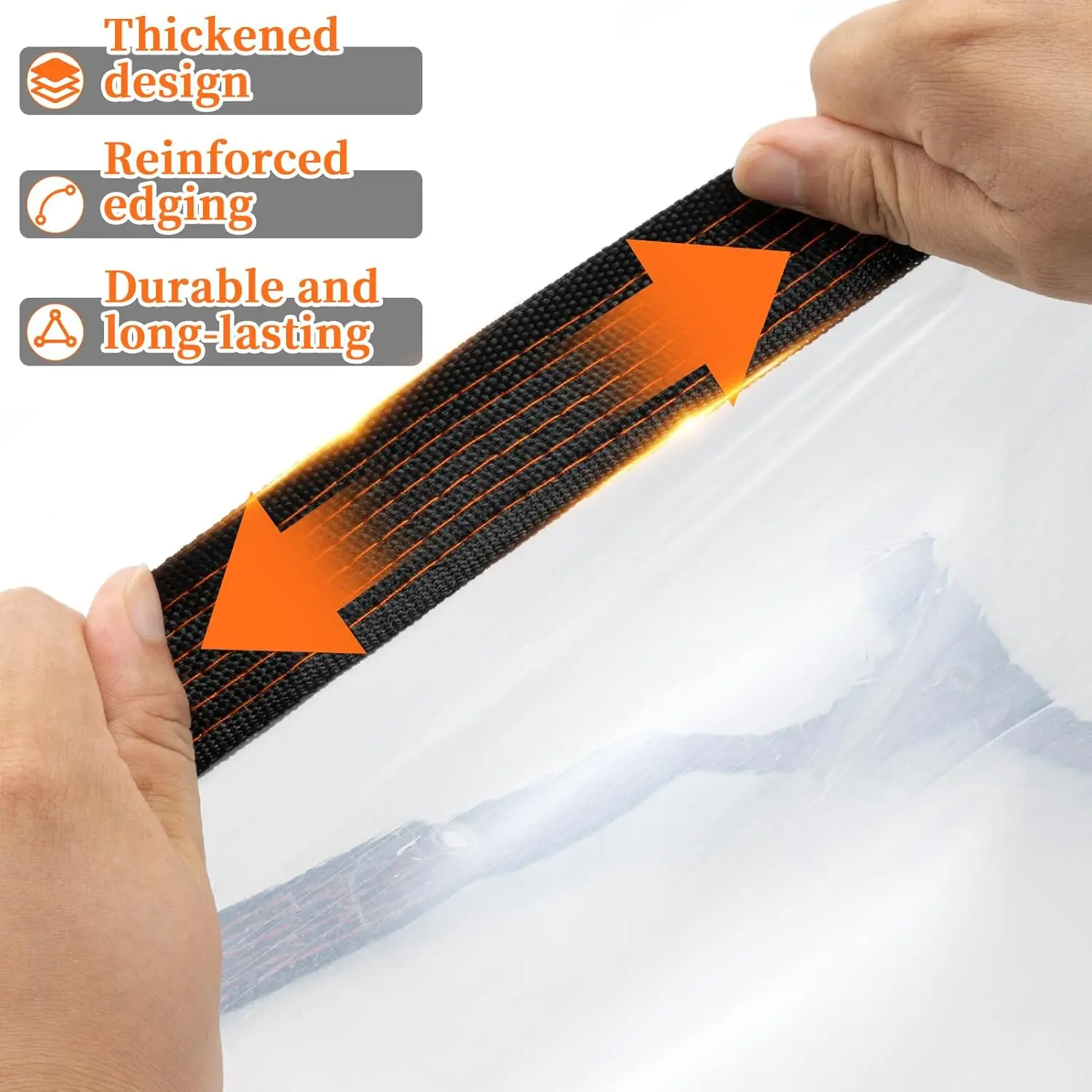 8x16 FT Heavy Duty Clear Waterproof Tarps Outdoor Garden Rainproof Covering,Clear Vinyl Tarp with Grommets,Transparent Water