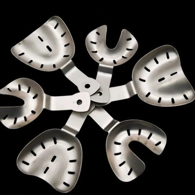 Stainless Steel Edentulous Trays Lab Instruments Lab Impression Tray Set with 3 Pairs S/M/L