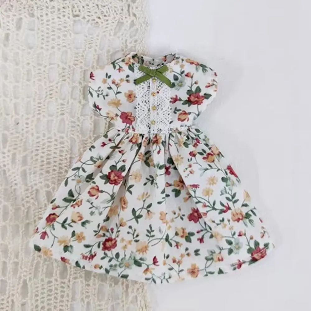 ชุดเดรสลายดอกไม้สไตล์เจ้าหญิงแฟชั่น พร้อมอุปกรณ์ตกแต่งน่ารัก กระโปรงดอกตูม ชุดตุ๊กตาขนาดเล็ก สำหรับตุ๊กตา azone ob22/24/27