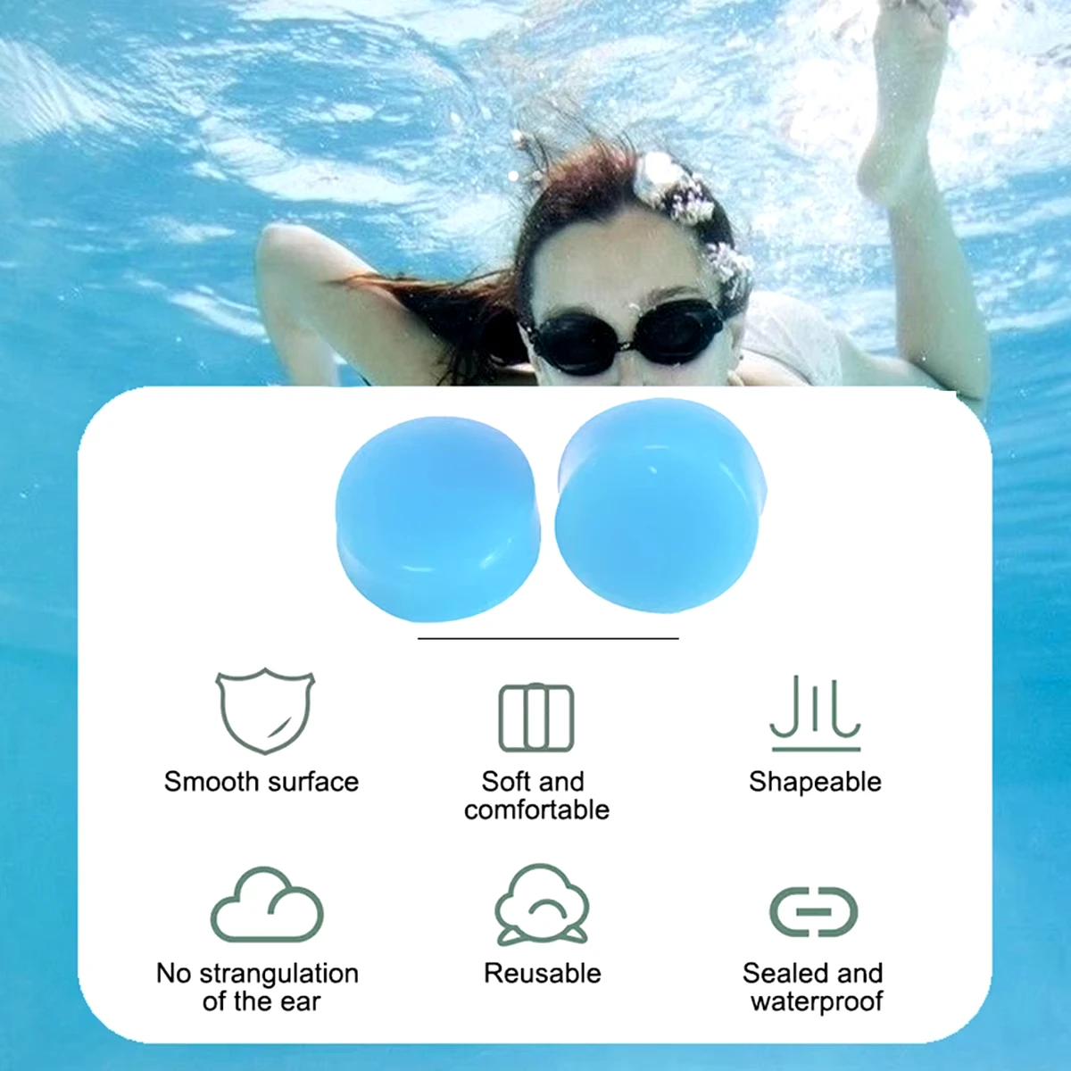 30pcs Silicone Ear Plugs Reusable Silicone Earplugs for Sleeping Swimming Studying Flying Noise Reduction Flexible Ear Plugs