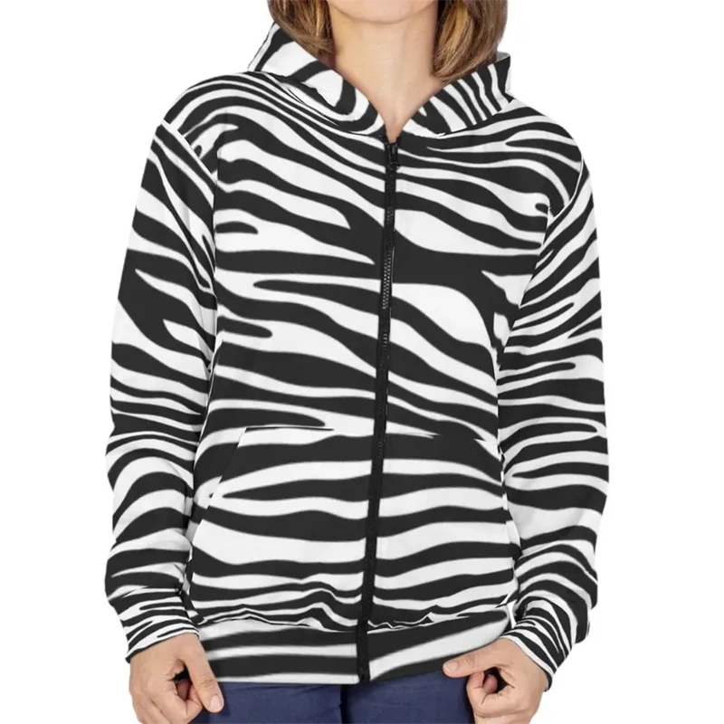 Tiger Zebra Streifen Lustige Zip Hoodie Für Männer Hip Hop Straße Persönlichkeit Pullover Mantel Tier Rolle Spielen Humor Sweatshirt Neue