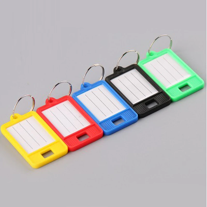 40 Pcs Luggage Tags Plastic Name Baggage Keychain Key Tags Ring Label Numbered Key Chains Key Rings for School Home Office