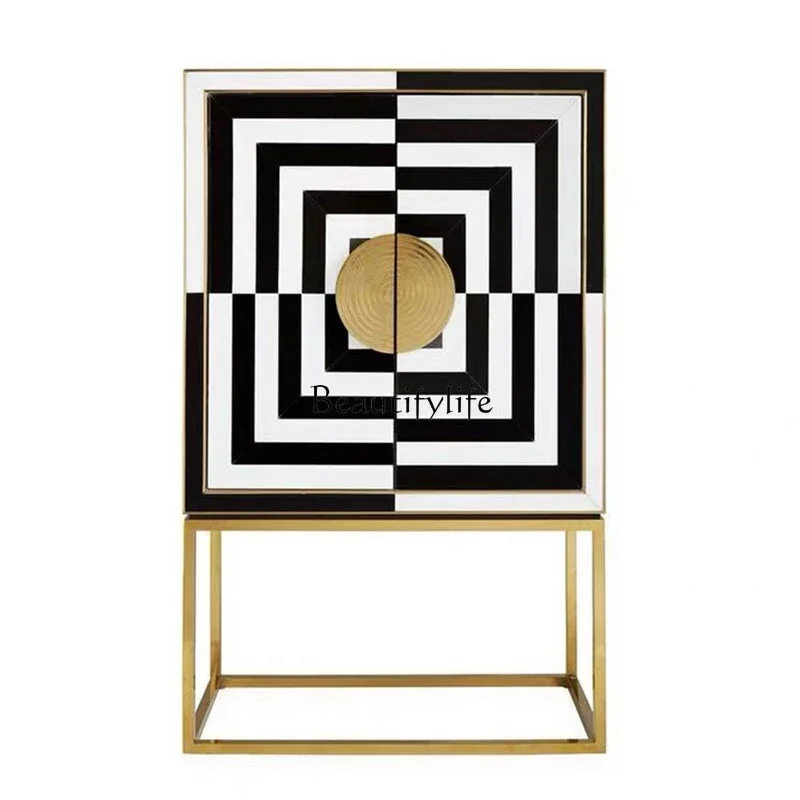 

45Ljy Italian light luxury door cabinet against the wall into the home high-footed decorative locker