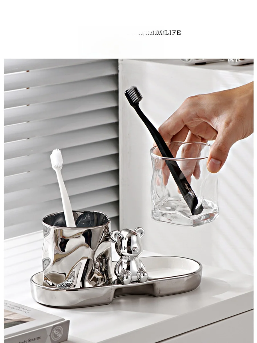 

Tlife Massive Creative Glass Mouth Rinse Cup Luxury Home Use Couple Waing Cup High Aesthetic Value Batoom Accories