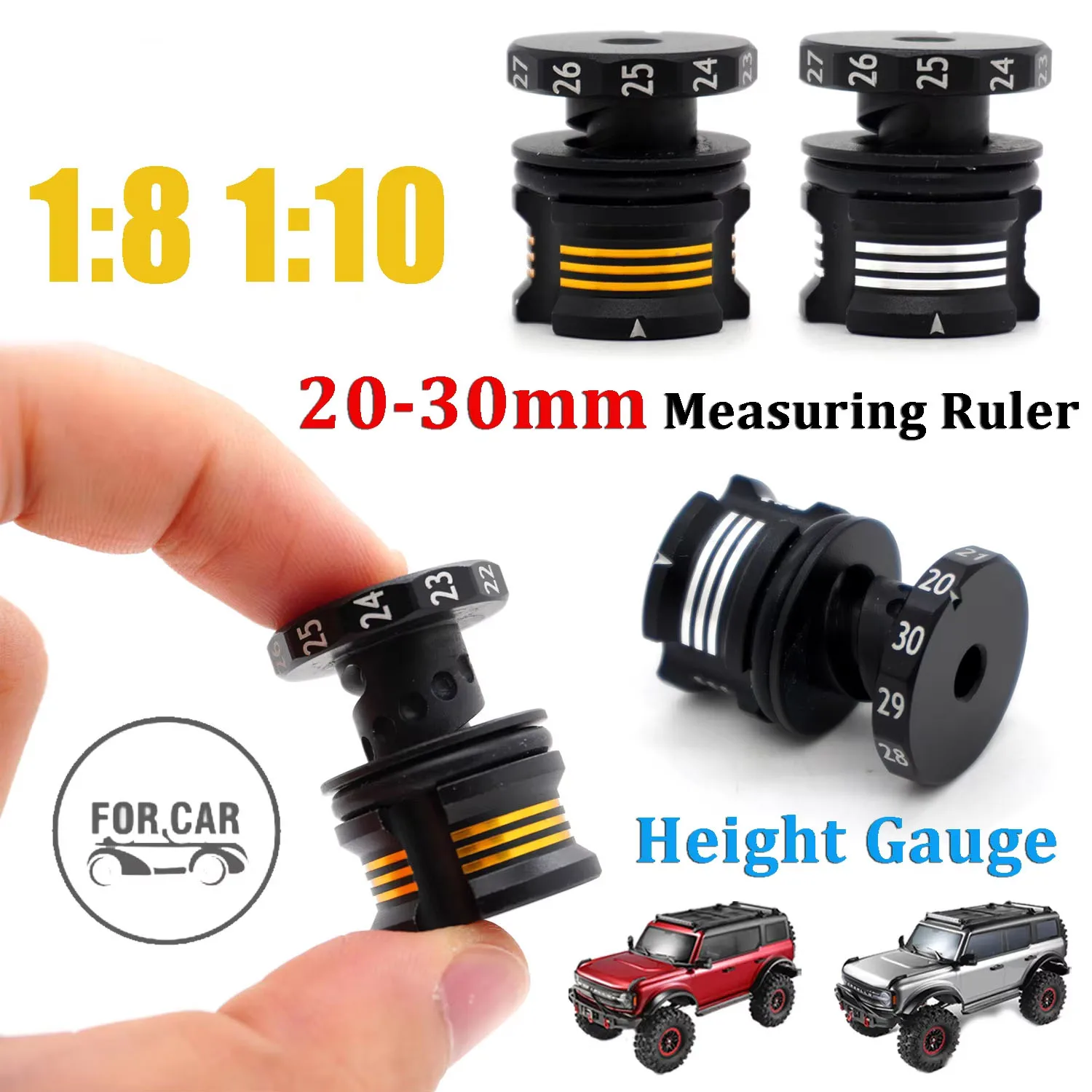 Adjustable Adjuster Measuring Ruler 20-30MM Ride Height Gauge for 1:8 1:10 RC On-Road Off-Road Cars Measuring Repair Tool