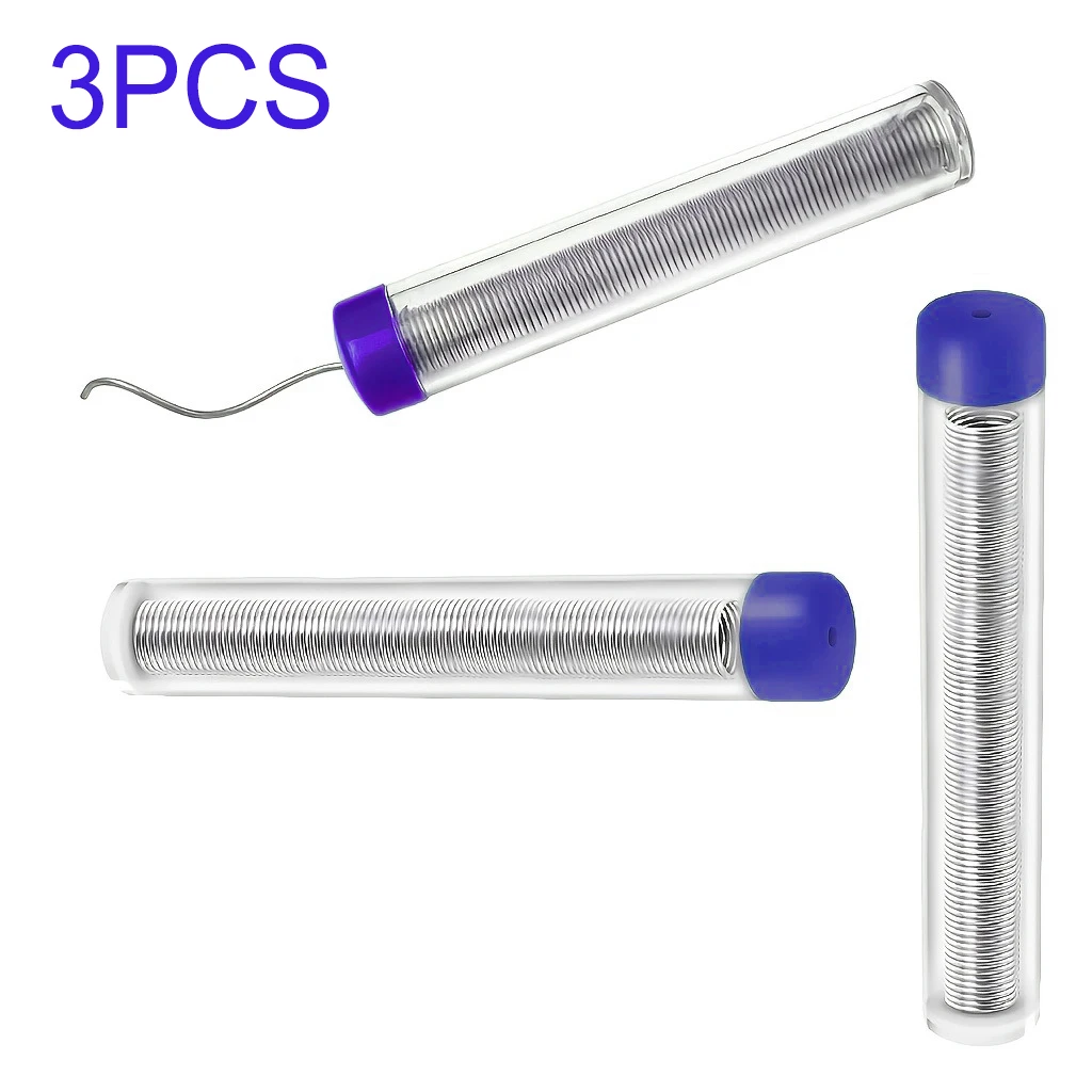 3Pcs 18g Rosin Core Solder Wire Low Melt Smooth Flow Strong Joints for Electrical Repair Flux Metal Texture