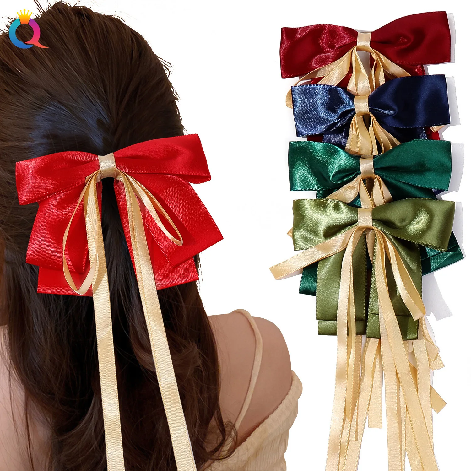 

2024 Hot Sale Ribbon Bow Hair Grip Hairpins Women Girls Kid Hair Clips Bowknot Barrettes Accessories Hairclip Headdress Headwear