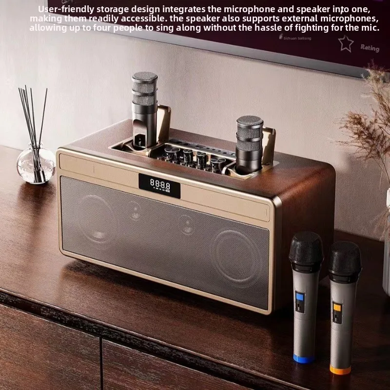 Factory direct sales home theater set, wireless microphone Bluetooth speaker, TV home singing stereo all-in-one machine