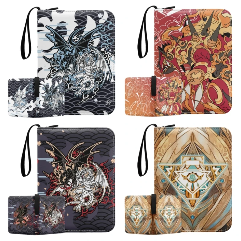 400pcs Red-Eyes Black Dragon Card Book Large Capacity Yu-Gi-Oh! TVG OCG Trading Card Pu Leather Zipper Storage Collection Gifts