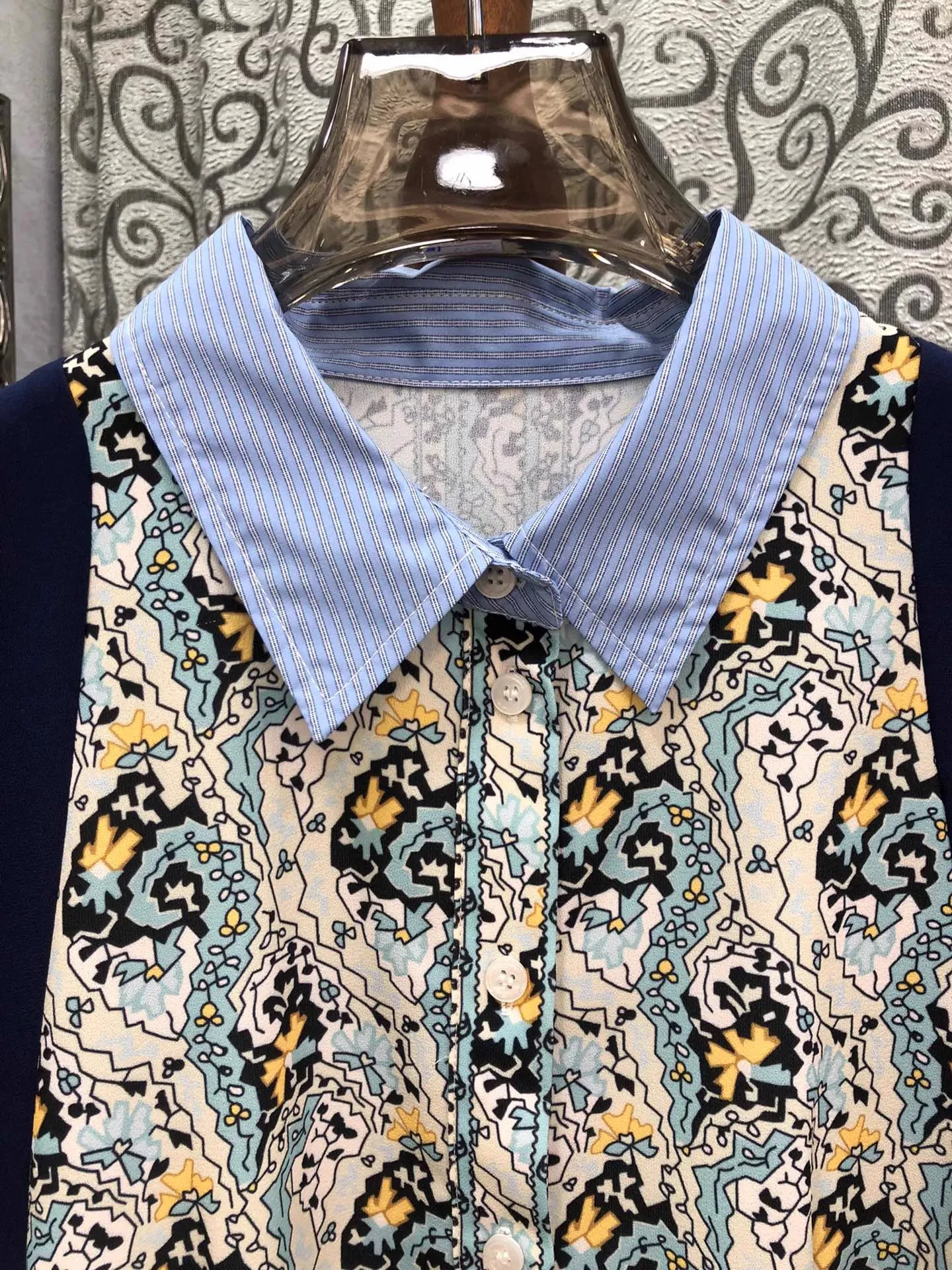 Top qualité nouvelle robe chemise longue 2025 automne femmes col rabattu Vintage imprimé fleuri Patchwork robe à manches longues avec ceinture