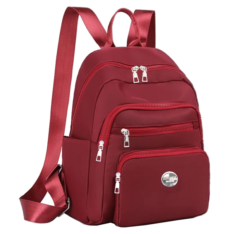 Schwarzbrauner klassischer kleiner Rucksack mit Gittermuster, mehrere Reißverschlusstaschen, lässiger modischer Tagesrucksack für Handy, Kosmetikartikel – Detail 5