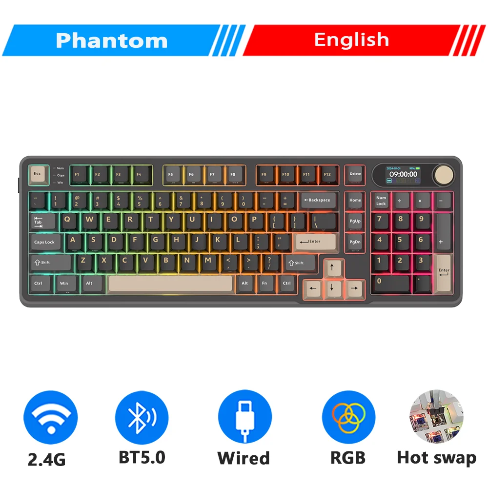RK ROYAL KLUDGE S98 メカニカルキーボード トップマウント TFT