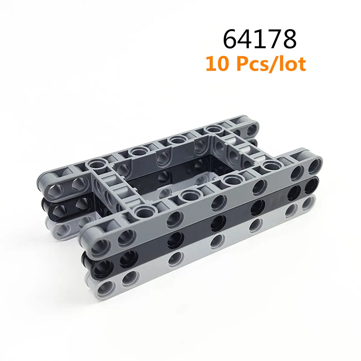 10Pcs/lot Building Blocks 64178 Liftarm Modified Frame Thick 5x11 Open Center Parts Assembles Car DIY Educational Kids Toys