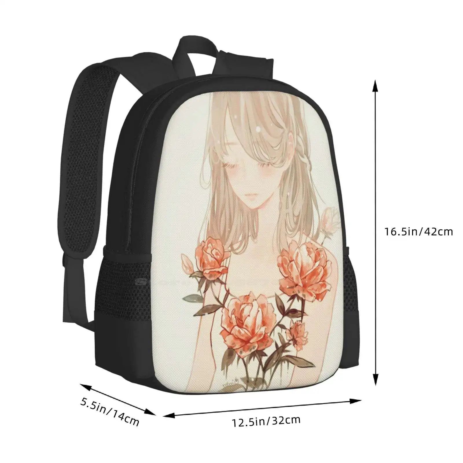 Tige. Sac à dos avec motif de fleurs pour adolescentes, sac à dos pour étudiants, sacs pour filles