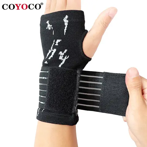 COYOCO 1PC Professional Wrist Support Wrap, Pressurizable Nylon Palm Guard Gloves for Gym, Fitness, Weightlifting, Men & Women