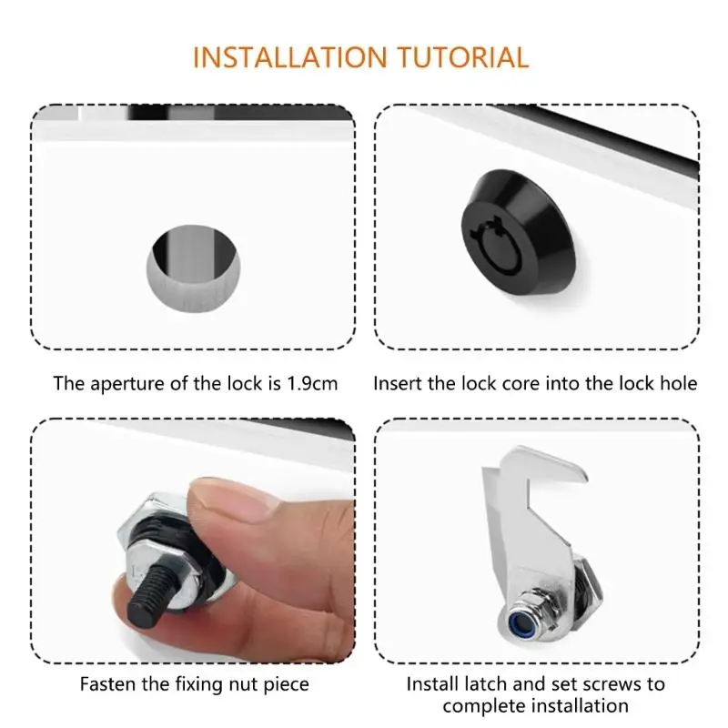 2pcs Secure Tool Box Locking Mechanism Steel Cabinet Security with Hook Cams Keyed Alike Locks Multipurpose Lock set