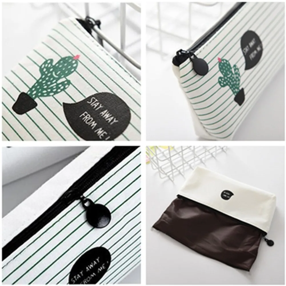 قماش قماش الصبار مقلمة مدرسة لطيف القلم الجدة القرطاسية مكتب تلوين قلم رصاص صندوق القلم حقيبة Kawaii اللوازم المدرسية