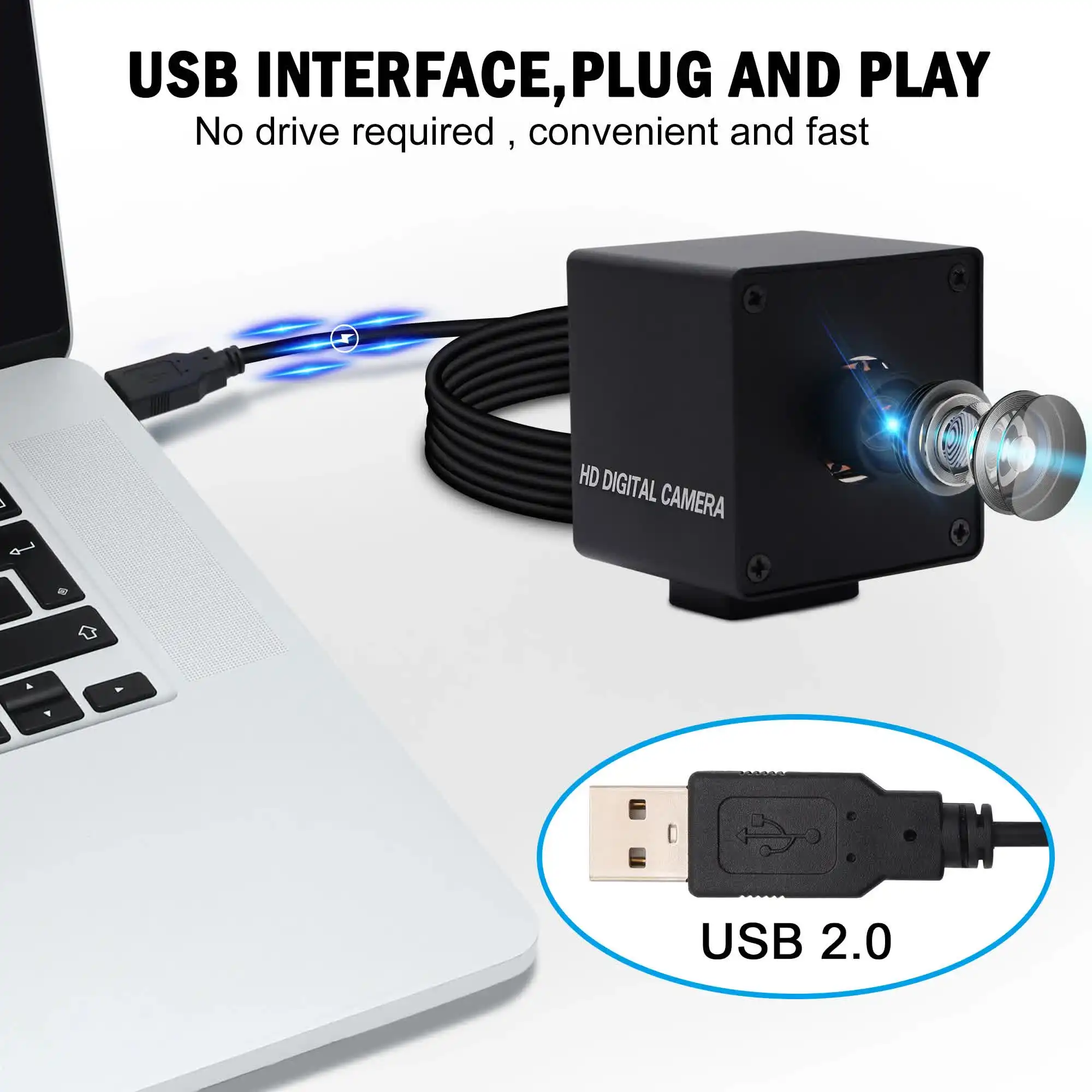 ELP 5MP HD USB Webcam 2592x1944 30FPS Mini Industrial Camera IMX335 Sensor Video Streaming Webcam with Autofocus Lens