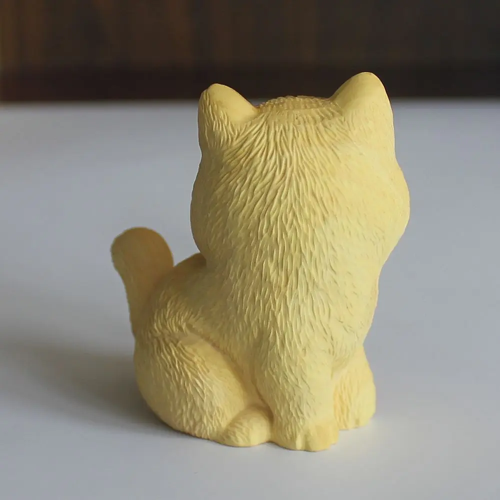 Wooden cat figurine wood arrogant Angry cat animals statue Desktop Sculpture Ornament home decor Christmas Gift