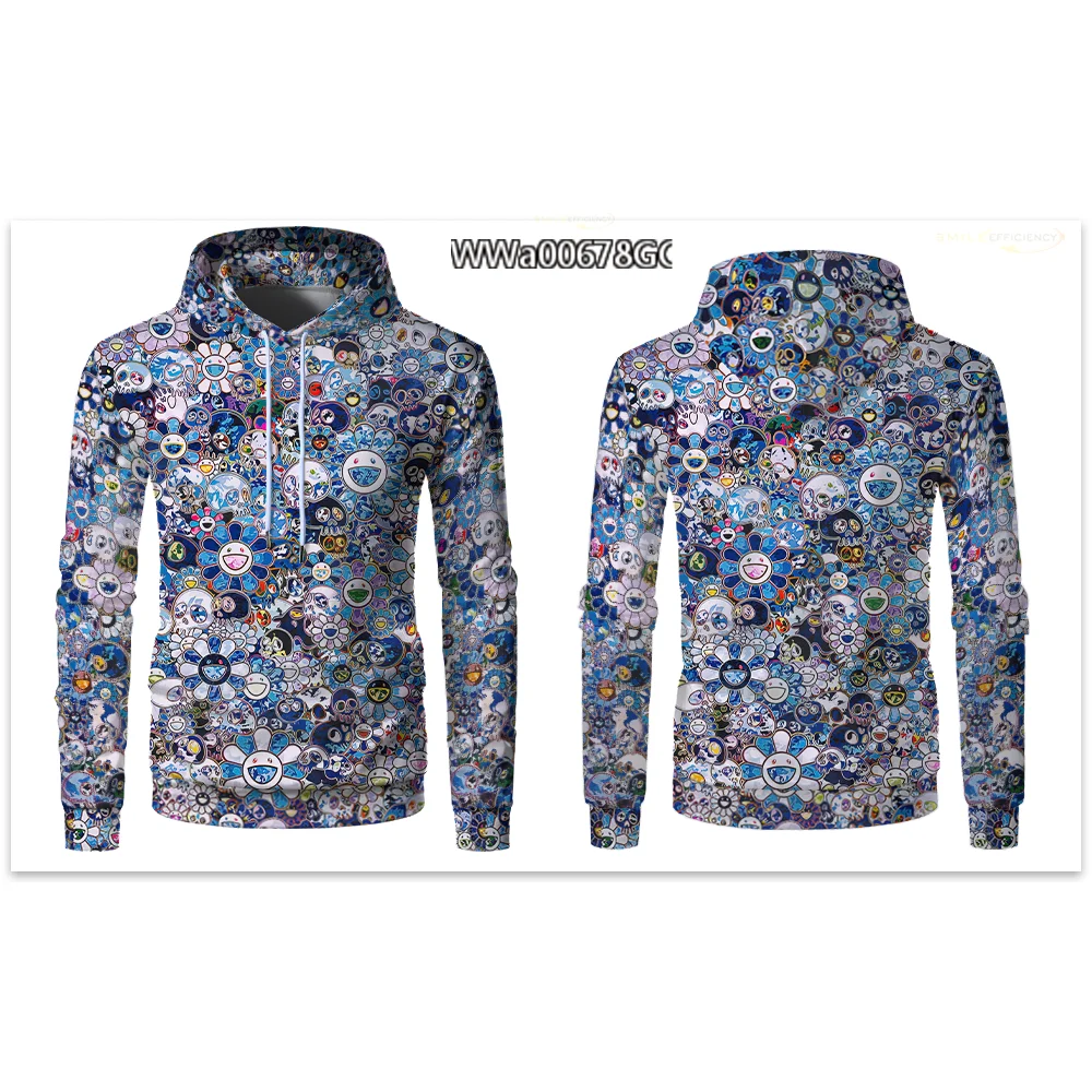 

New Floral Cartoon Collage Style 3D Print Pullover Unisex Fashion Casual Long-sleeved Sweatshirt Harajuku Street Kid's Hoodies