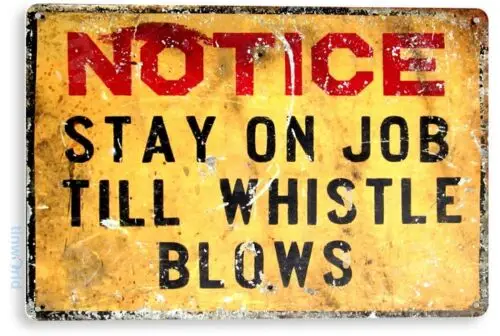 1p,TIN SIGN Notice Stay On Job Metal Décor Wall Art Store Road A527