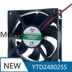 YTD248025S Server Cooling Fan 24V 8cm 80x80x25mm 0.30A 0.23A 0.35A High Air Flow CPU Welding Machine Inverter Cooler Fan New