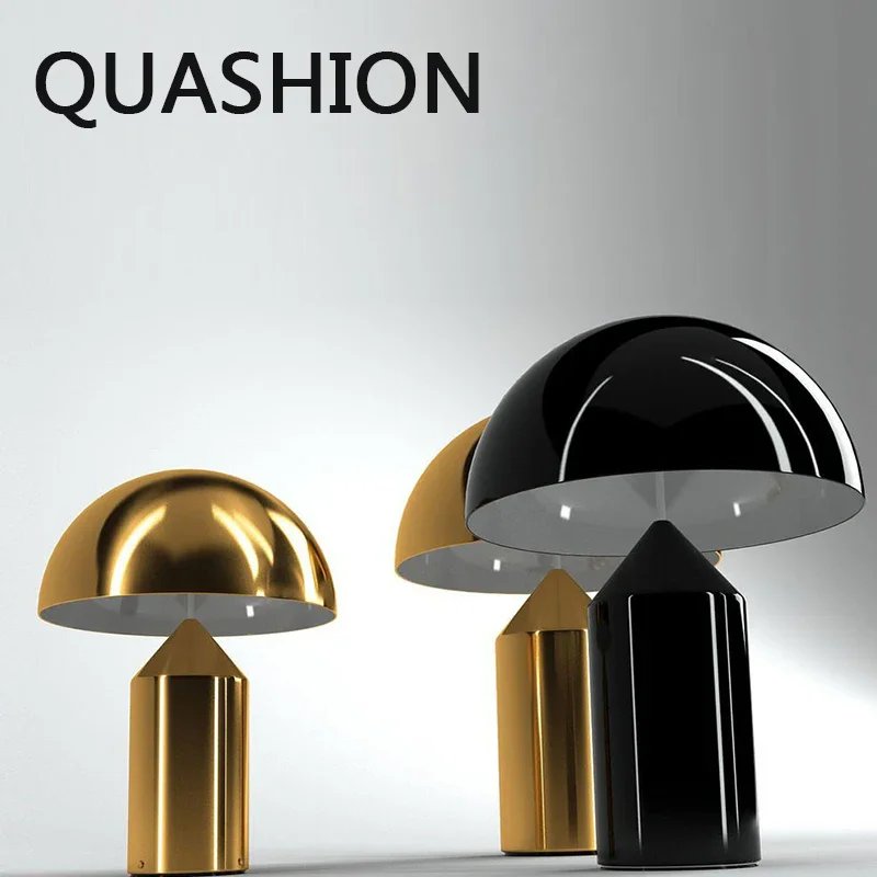 Modern Bedroom Decoration Mushroom Table Lamp Plating Iron Body LED Plug In Desk Lights Cafe Bar Hotel Table Lustres With Switch