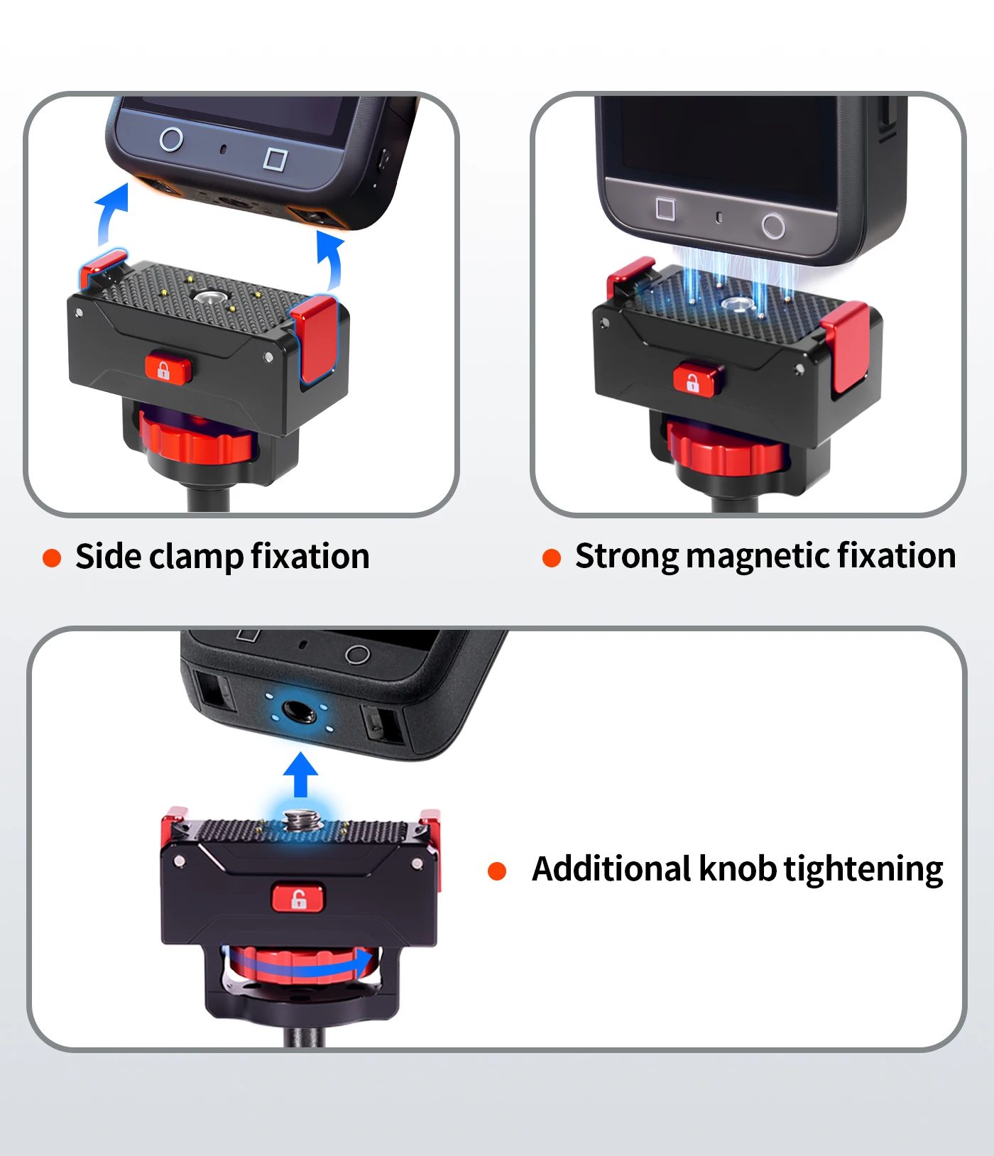 Aluminium-Kugelkopfadapter Ladehalterung für DJI Osmo 360 Action-Kamera Magnetischer Schnellverschluss-Halter Stativ-Erweiterung – Detail 2