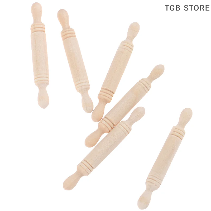 6 Teile/satz 1:12 Holz Nudelholz Modell Puppenhaus Miniaturen Küche Zubehör