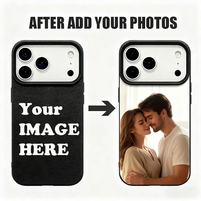 

Персонализированный индивидуальный чехол для телефона iPhone 17 Air 16 15 14 Pro Max 13 12 Pro 11 16e DIY имя фото кожаная текстура чехол из ТПУ