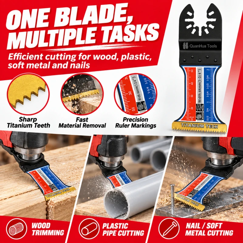 Oscillating Multi-Tool Interface Saw Blade for Cutting Iron & Wood Compatible with Multi-Function Trimmer Accessories