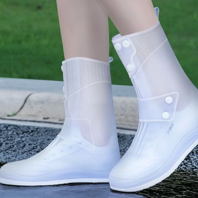 Unisex Waterproof Anti-Slip Silicone Rain Shoe Covers Thickened Wear-Resistant Outdoor Rain Boots for Rainy Days