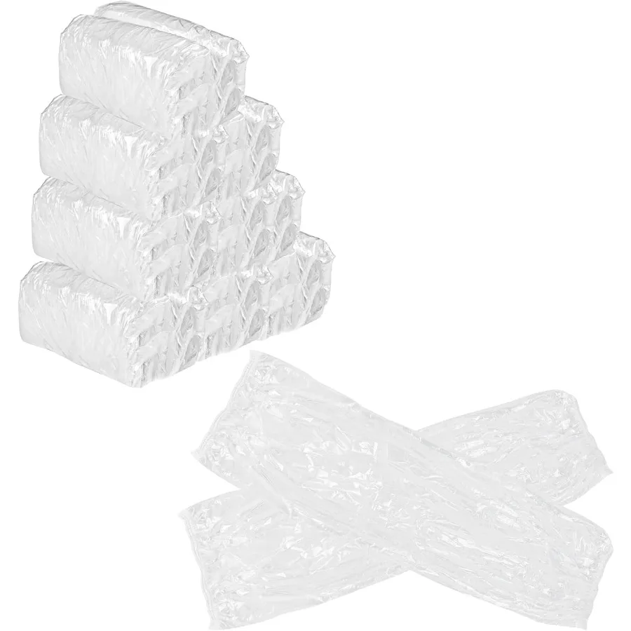 일회용 팔 슬리브 커버 플라스틱 오버 슬리브 보호대 PE 슬리브 커버 DIY 공예용 팔 보호 탄성 밴드 포함