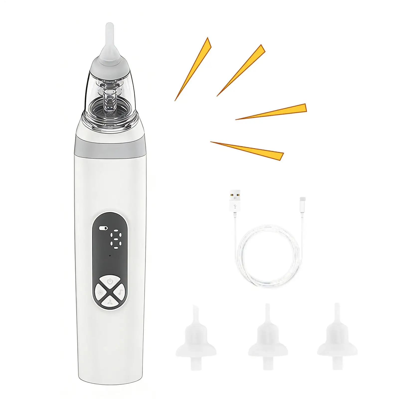 Electric Nasal Aspirator 3-level Washable Quiet Strong Suction Nasal Aspirator Electric Nasal Cleaner Nose Suction Device