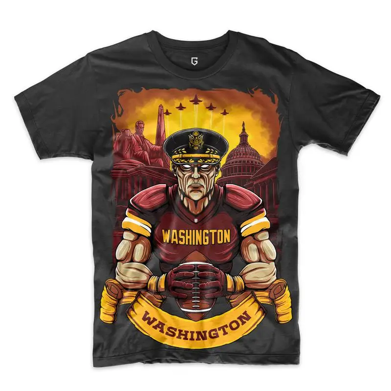 

Washington Football Men's T-Shirt Retro Unisex Y2K Clothes Black Tshirt Women Men Vintage Oversized Streetwear Graphic Tee