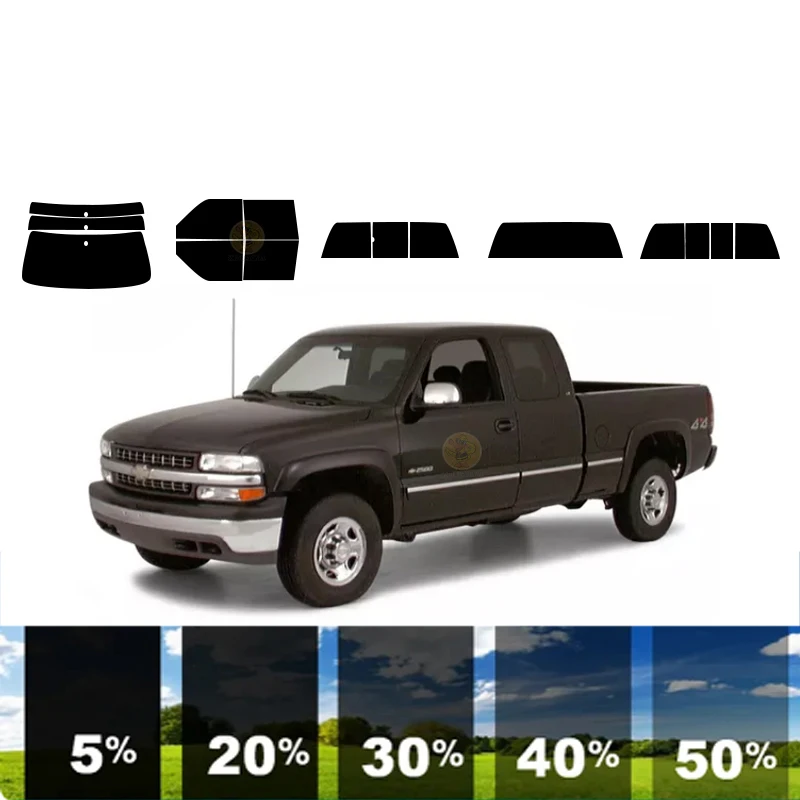 

precut Removable Window Tint Film Car 100%UVR 5%-70%VLT Heat Insulation Carbon ﻿For CHEVROLET SILVERADO 2500 4DR PICKUP1992-2000