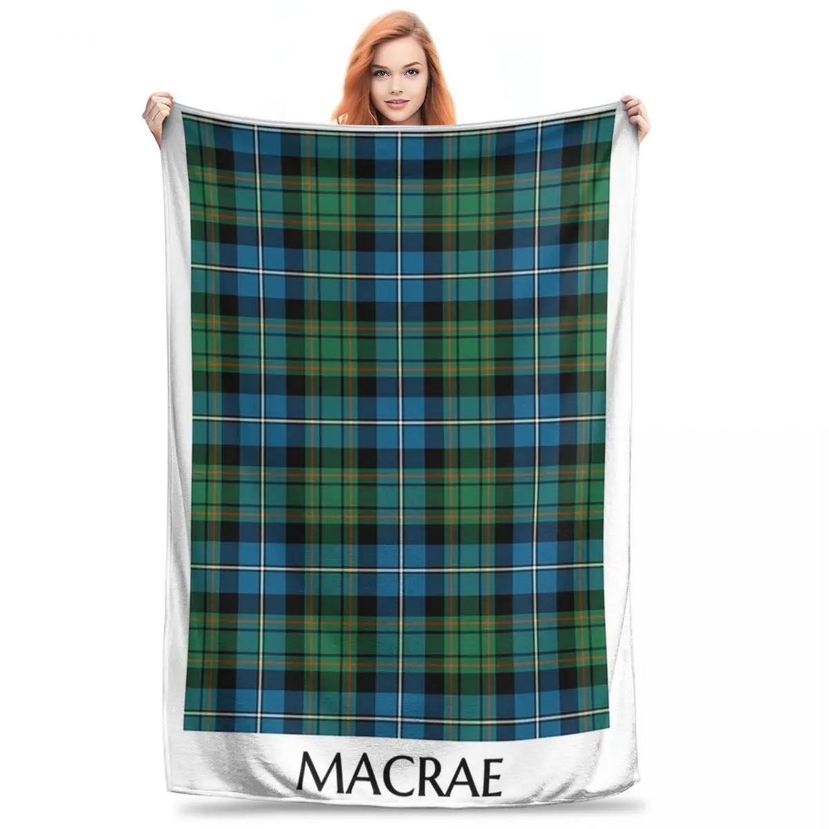 Clan MacRae Hunting Tartan Blanket Flannel Breathable Throw Blankets Throw Blanket For Couch Bedding Office Throws Bedspread