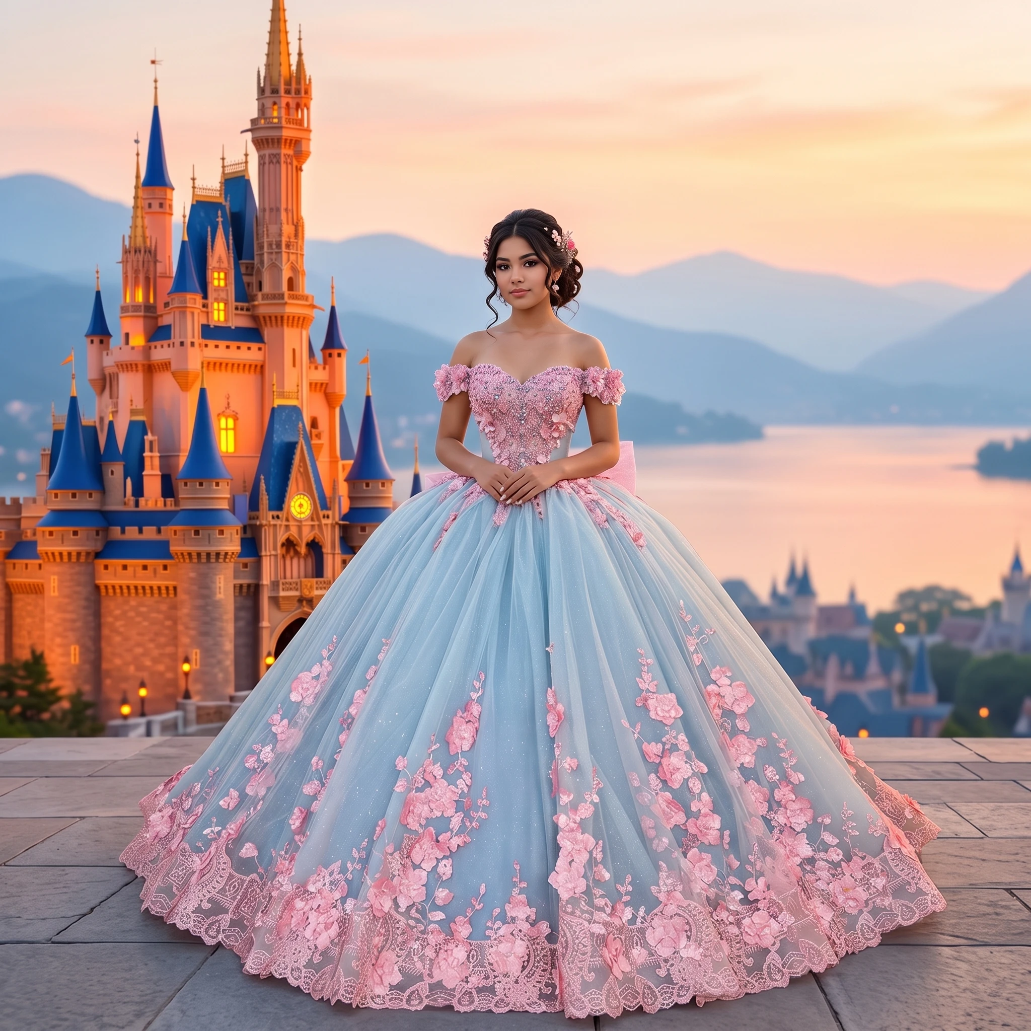 Customized Ball Gown Quinceanera Dress With 3D Appliques Lace Bead Sweet 16 Off Shoulder Birthday Vestidos De 15 Años