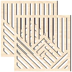 2pcs Wooden Wall Ornament Hollow Line Wall Craft Decor Wall Panel Decor For Living Room Study Home Office Wood Wall Panel Decor