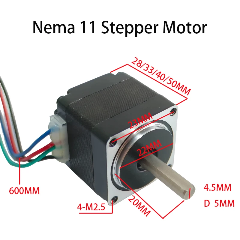 2 قطعة 28HS3303A4 0.35A رخيصة خطوة المحرك 4-Lead Nema 11 محرك متدرج للطابعة ثلاثية الأبعاد