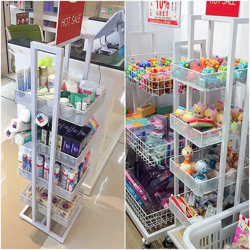 High Quality 4 Layers Metal Makeup Cosmetic Shop Display Stand Retail Display Rack for Beautiful Products Promotion