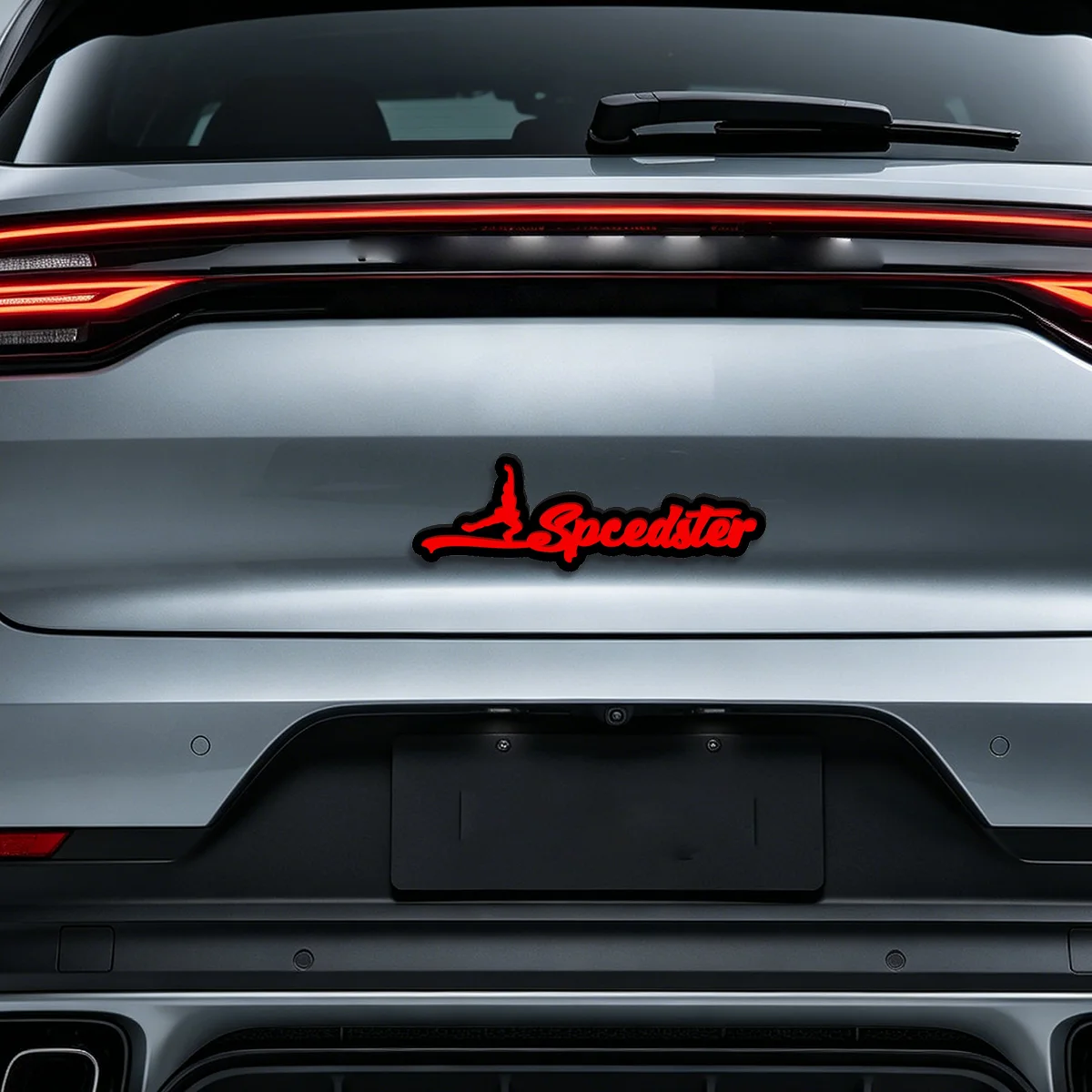 Creative Font with Human Silhouette Acrylic Sticker Custom Name Accessories Fender Trunk Badge Decal Car Piano Decorative