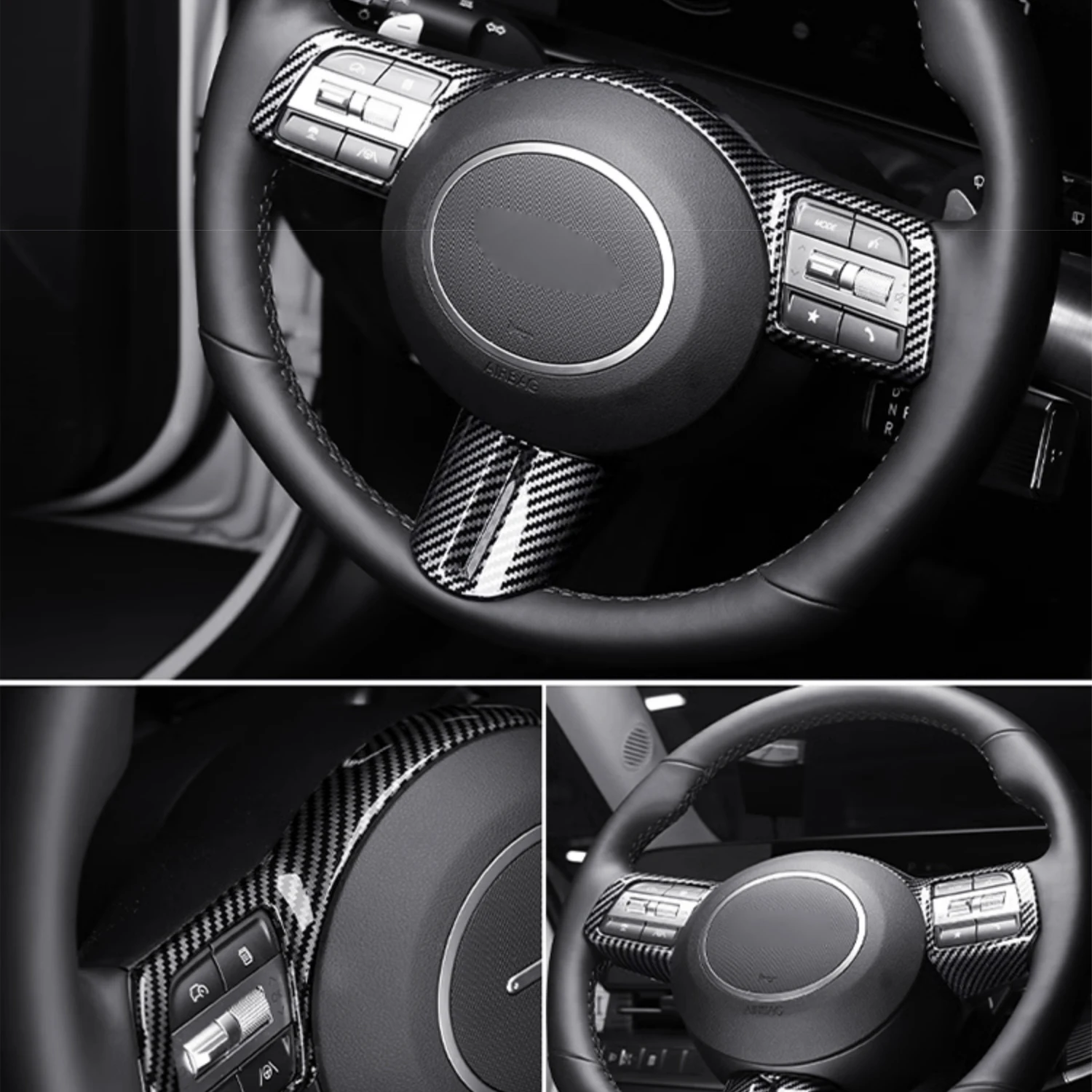 

Для Hyundai Sonata 2024 2025 автомобильные аксессуары ABS центральный декор рулевого колеса полоски 2 шт.