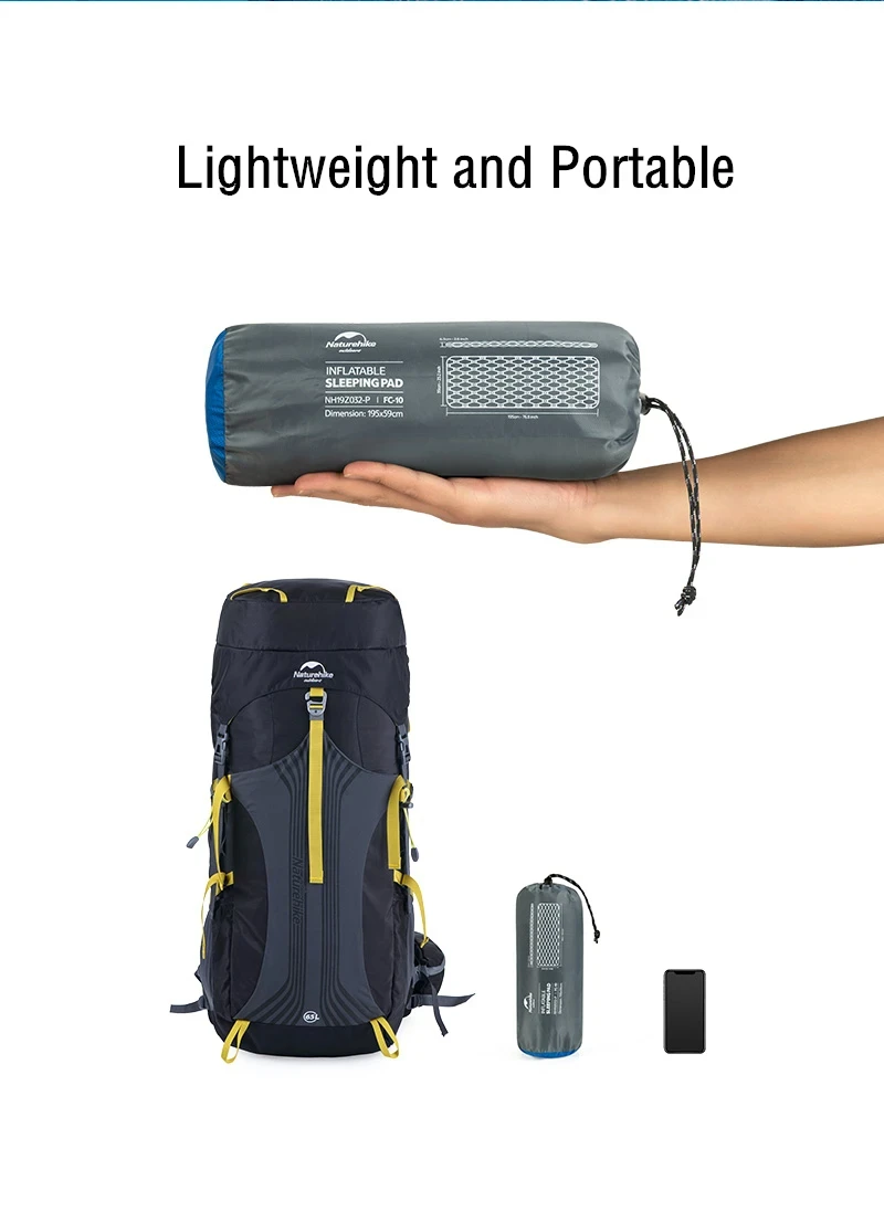 Naturehike FC-10 Camping Aufblasbare Matratze Luftmatratze Ultraleichte Matratze Schlafmatte Nylon Schlafunterlage – Detail 6