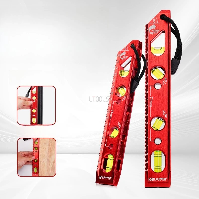 Professional Spirit Level Bubble Level 30° 45° 90° 180°  Angle Finder Protractor Accurate Aluminum Alloy Horizontal Scale Ruler