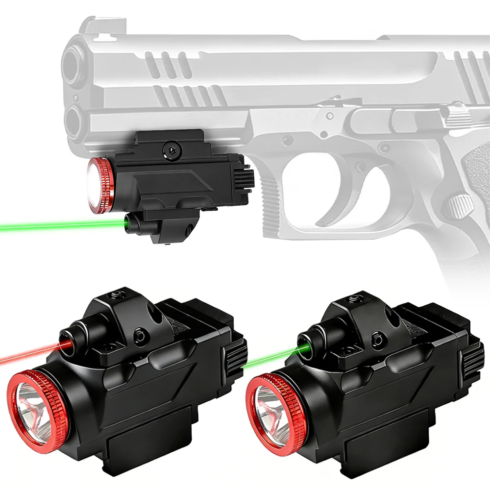 Kit linterna táctica con mira láser roja/verde recargable USB