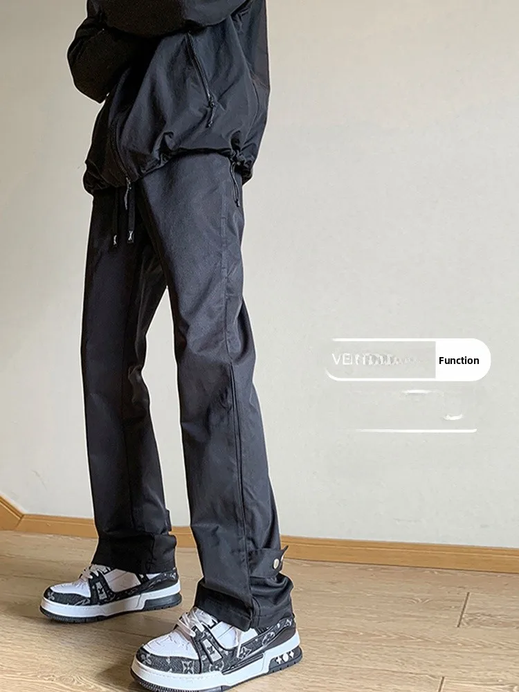 

Peak Paul Men's Casual Trousers Spring Autumn Loose Fit American Workwear Sle Polyester Fiber Long Pants Trendy Youth Sle