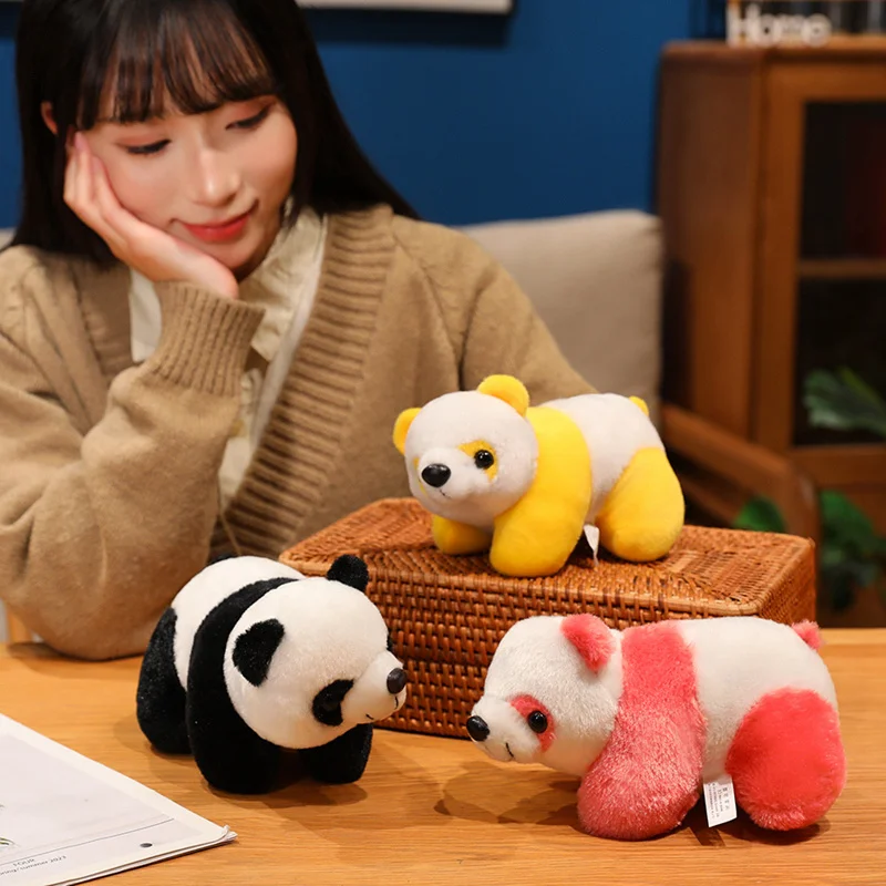 Panda Plush Toy Doll, Internet-Famous Crooked-Neck Cute Children's Toy, Lying Bear Doll, Birthday Gift