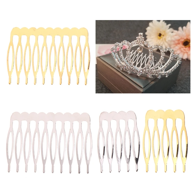 5/10 ฟัน DIY หวีผมโลหะ Claw Hairpins (Silver/Golden) สำหรับเครื่องประดับงานแต่งงาน