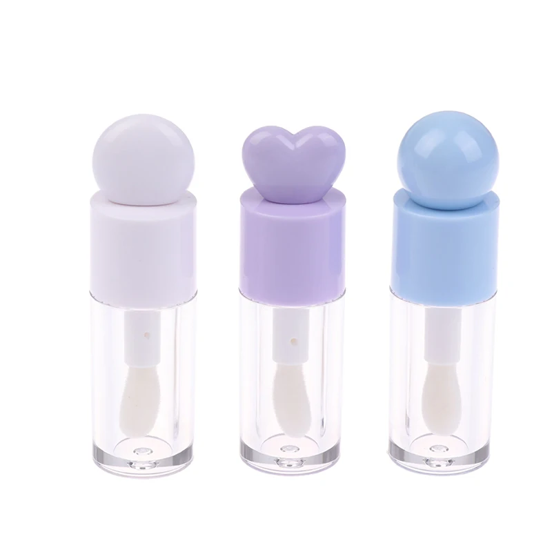 4ml 립글로스 튜브 매트 투명 두꺼운 막대 큰 브러시 헤드 빈 병 립 글레이즈 용기 메이크업 포장 재료